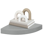 4 db magasfényű szürke MDF lebegő sarokpolc 25 x 25 x 3,8 cm 4