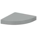 4 db magasfényű szürke MDF lebegő sarokpolc 25 x 25 x 3,8 cm 5