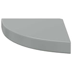 4 db magasfényű szürke MDF lebegő sarokpolc 25 x 25 x 3,8 cm 6