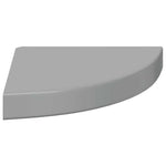 4 db magasfényű szürke MDF lebegő sarokpolc 25 x 25 x 3,8 cm 7