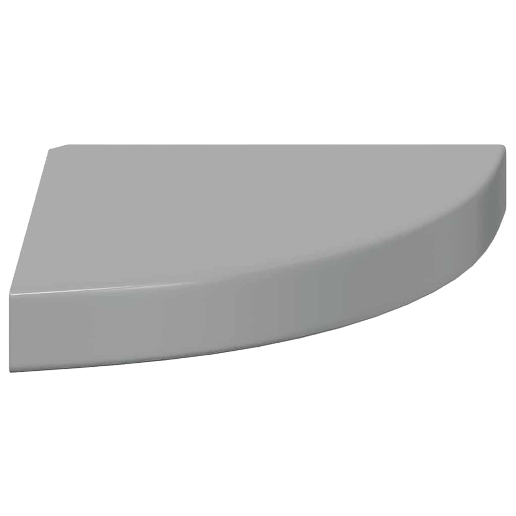 4 db magasfényű szürke MDF lebegő sarokpolc 25 x 25 x 3,8 cm 7