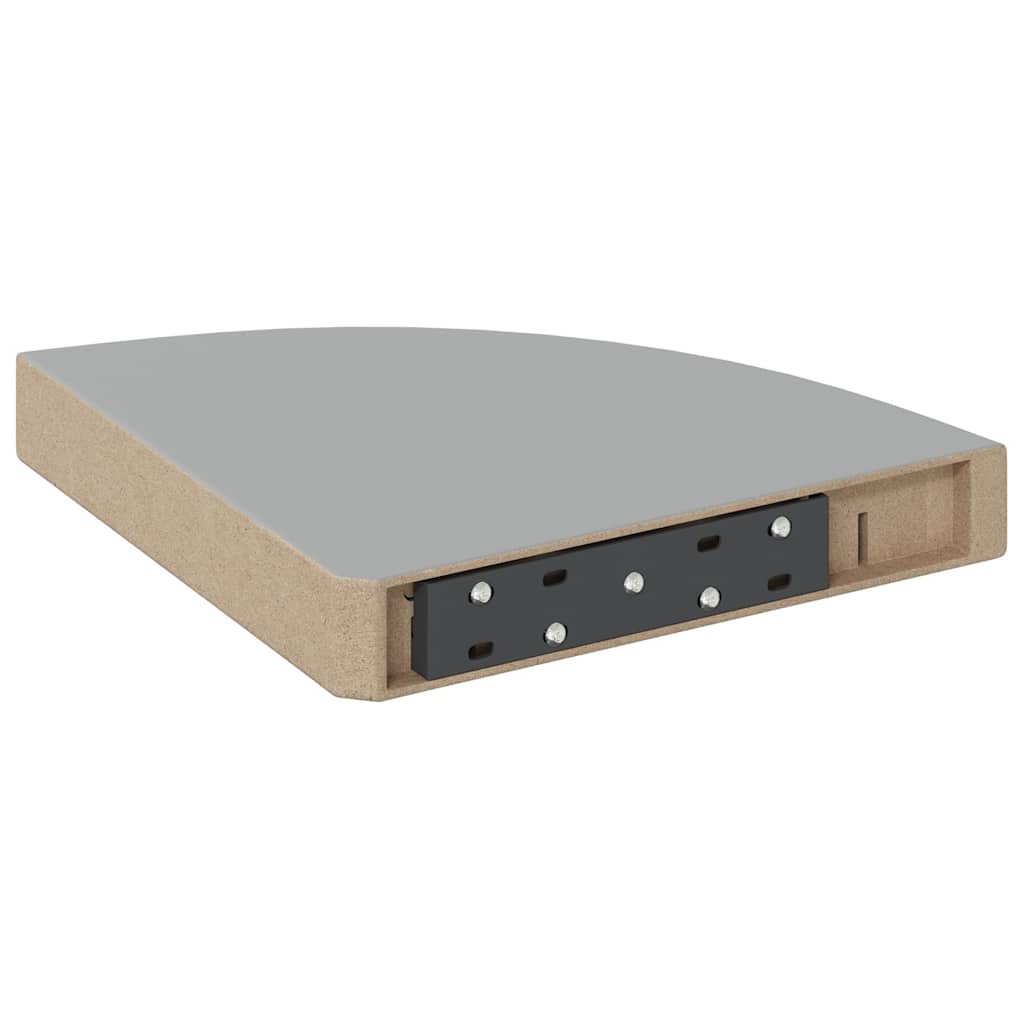 4 db magasfényű szürke MDF lebegő sarokpolc 25 x 25 x 3,8 cm 8