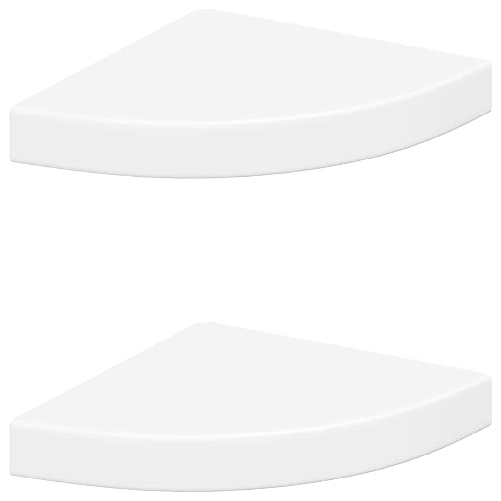 2 db fehér MDF lebegő sarokpolc 25 x 25 x 3,8 cm 2