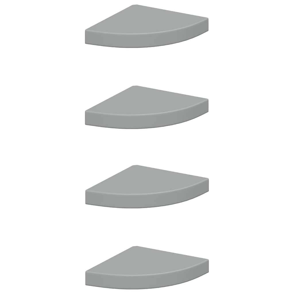 4 db szürke MDF lebegő sarokpolc 25 x 25 x 3,8 cm 2