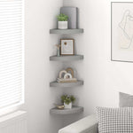 4 db szürke MDF lebegő sarokpolc 25 x 25 x 3,8 cm 3