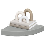 4 db szürke MDF lebegő sarokpolc 25 x 25 x 3,8 cm 4