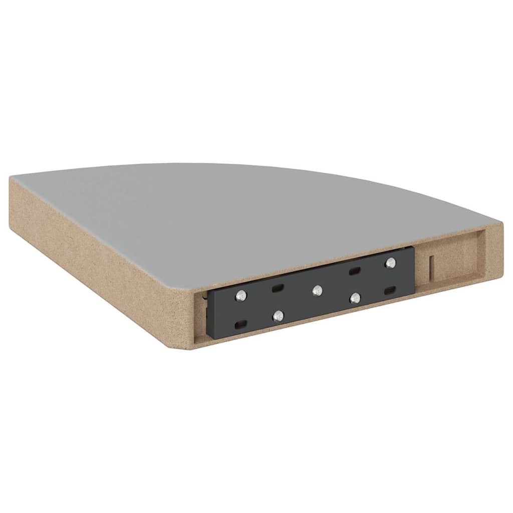 4 db szürke MDF lebegő sarokpolc 25 x 25 x 3,8 cm 8