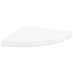 2 db magasfényű fehér MDF lebegő sarokpolc 35 x 35 x 3,8 cm 5