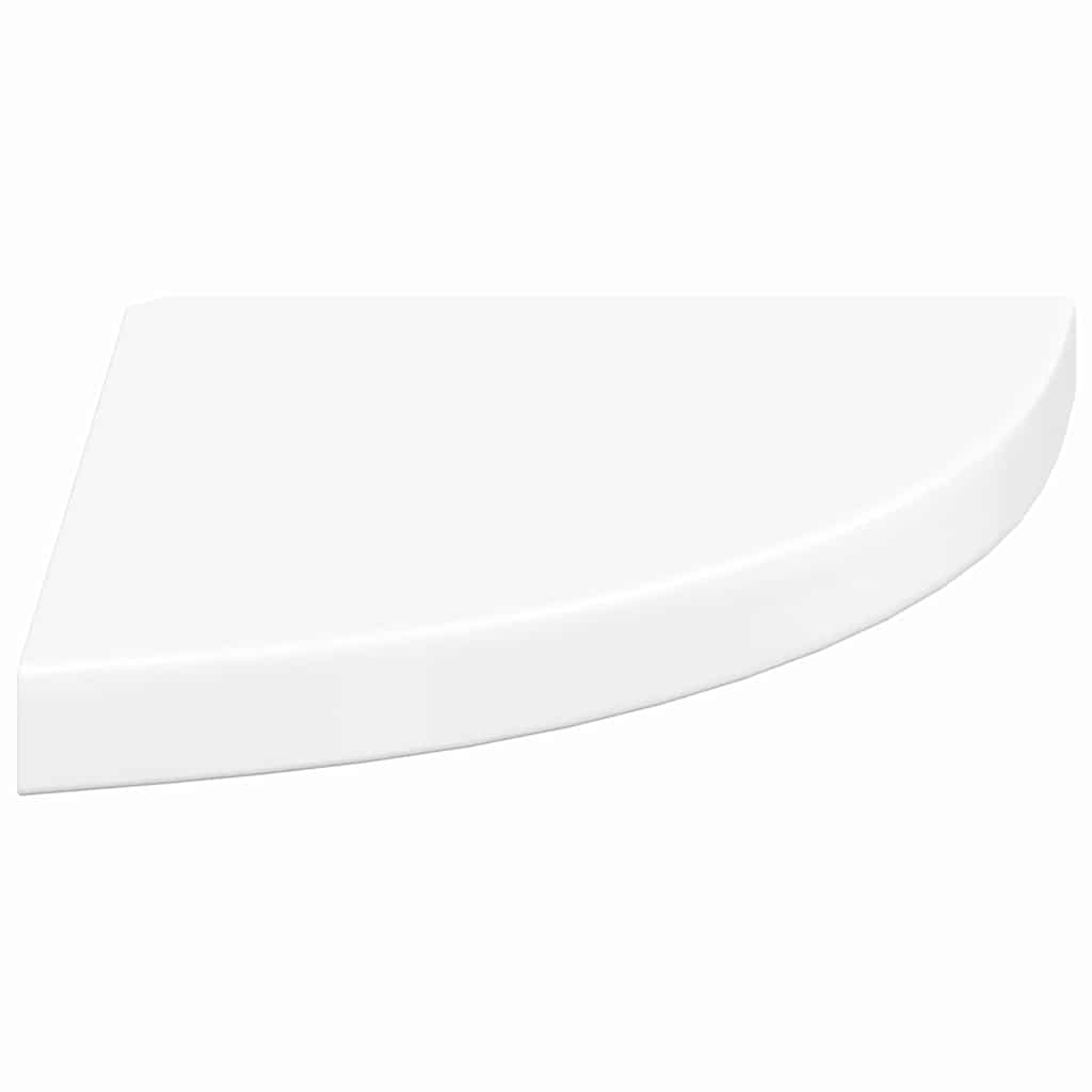 2 db magasfényű fehér MDF lebegő sarokpolc 35 x 35 x 3,8 cm 7