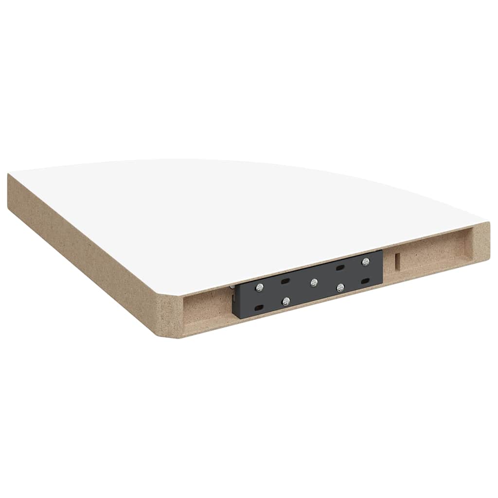 2 db magasfényű fehér MDF lebegő sarokpolc 35 x 35 x 3,8 cm 8