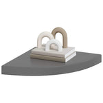 Magasfényű szürke MDF lebegő sarokpolc 35 x 35 x 3,8 cm 4
