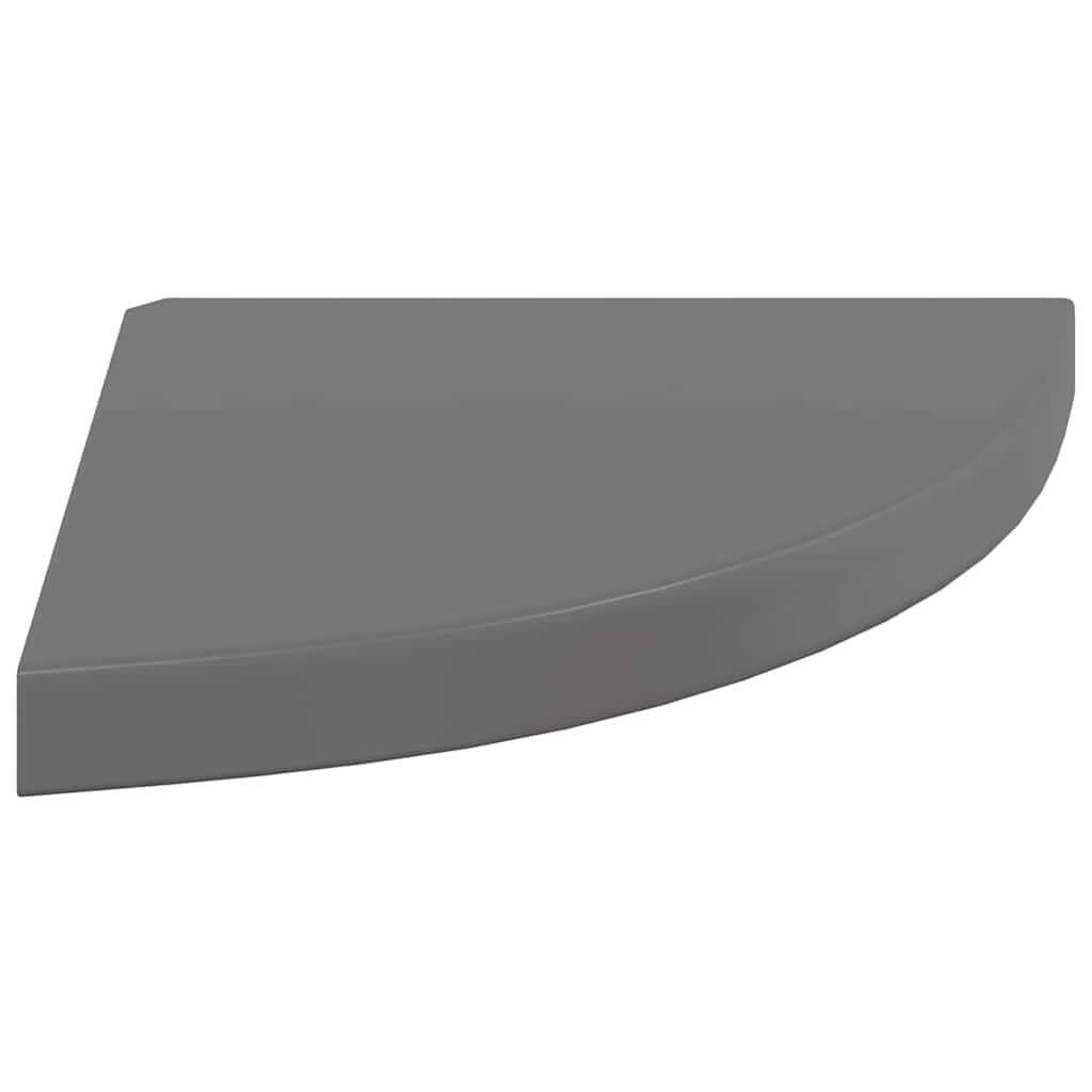 Magasfényű szürke MDF lebegő sarokpolc 35 x 35 x 3,8 cm 6