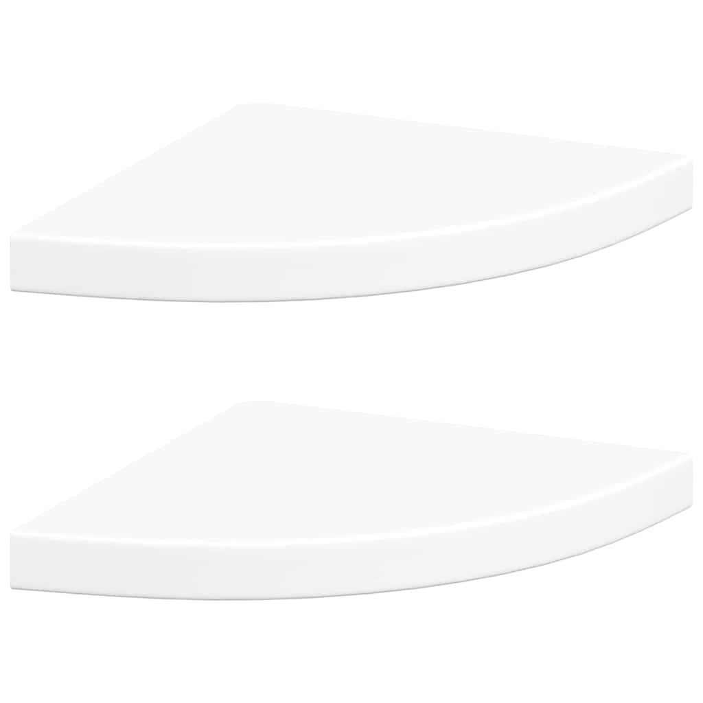 2 db fehér MDF lebegő sarokpolc 35 x 35 x 3,8 cm 2