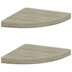 2 db tölgyszínű MDF lebegő sarokpolc 35 x 35 x 3,8 cm 2