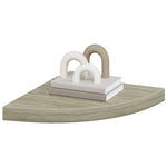 2 db tölgyszínű MDF lebegő sarokpolc 35 x 35 x 3,8 cm 4