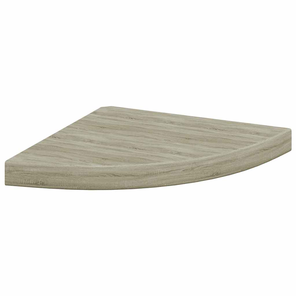 2 db tölgyszínű MDF lebegő sarokpolc 35 x 35 x 3,8 cm 5