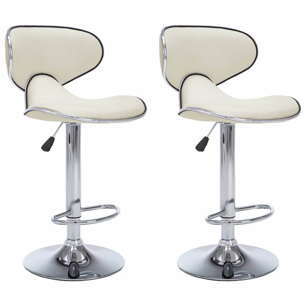 323647 vidaXL Bar Stools 2 pcs Cream Faux Leather 2