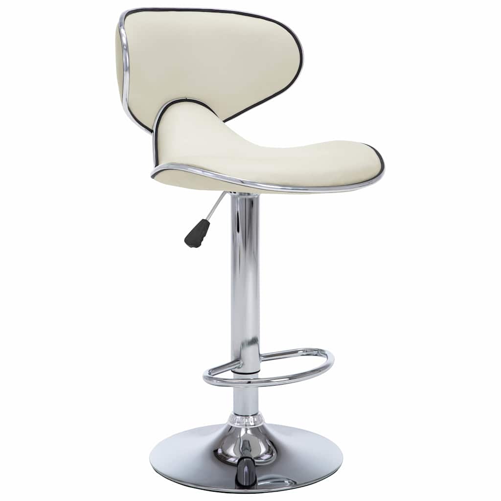 323647 vidaXL Bar Stools 2 pcs Cream Faux Leather 3