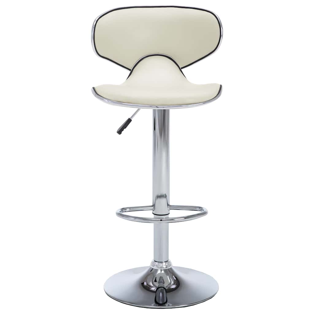 323647 vidaXL Bar Stools 2 pcs Cream Faux Leather 4