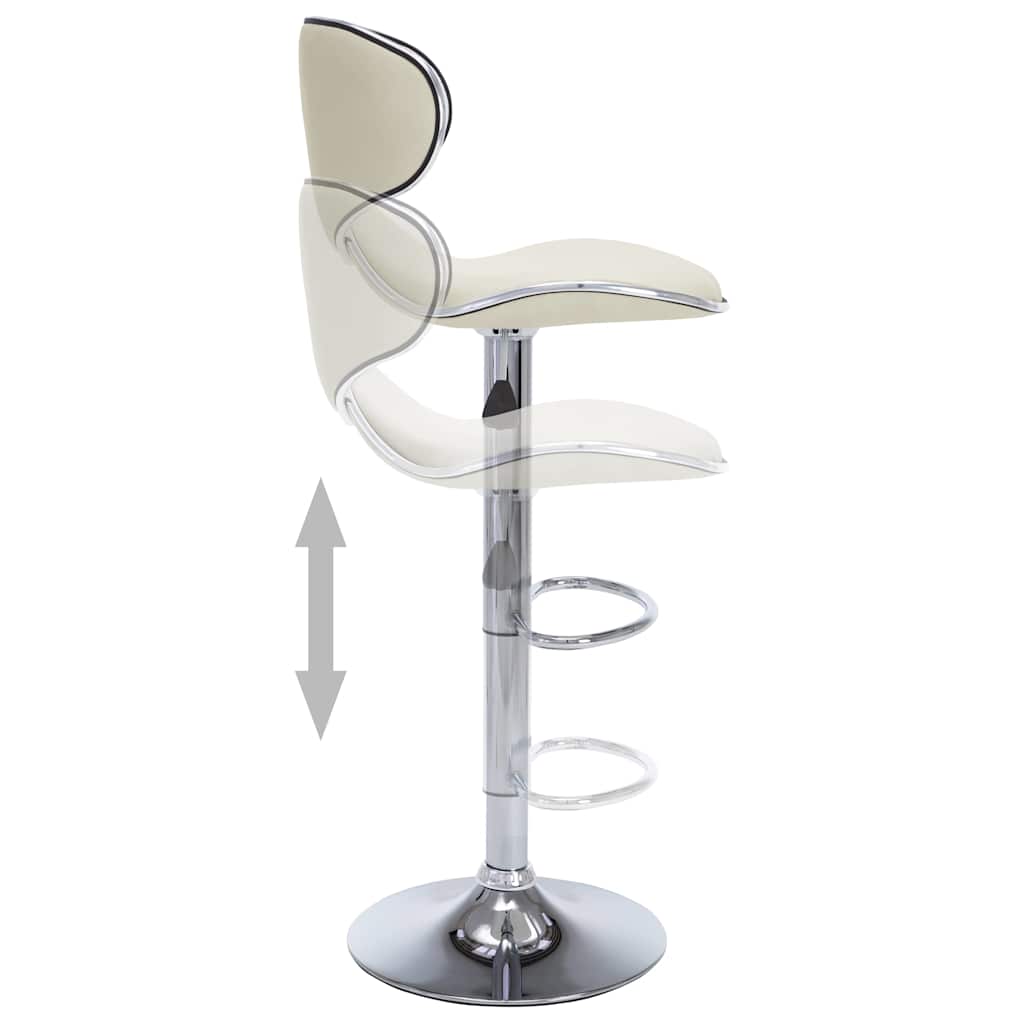 323647 vidaXL Bar Stools 2 pcs Cream Faux Leather 5