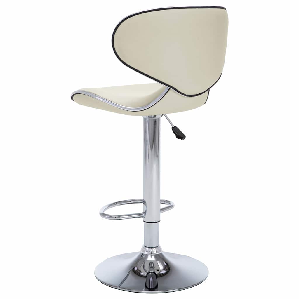 323647 vidaXL Bar Stools 2 pcs Cream Faux Leather 6