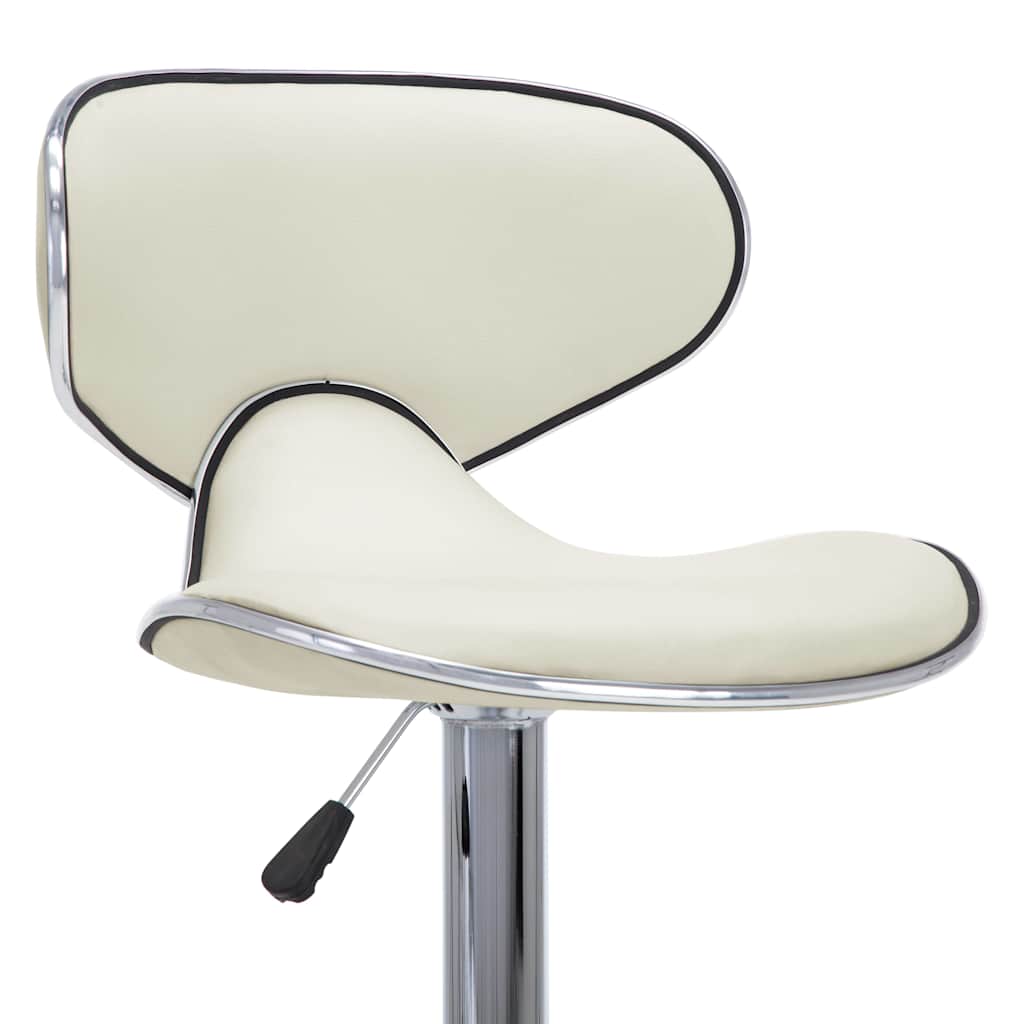 323647 vidaXL Bar Stools 2 pcs Cream Faux Leather 7