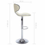 323647 vidaXL Bar Stools 2 pcs Cream Faux Leather 9