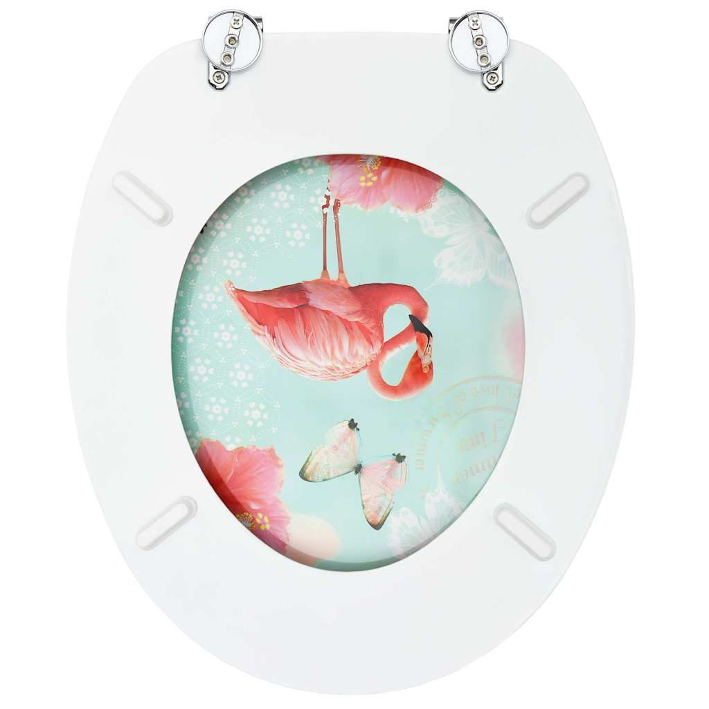 2 db flamingómintás MDF WC-ülőke fedéllel 6