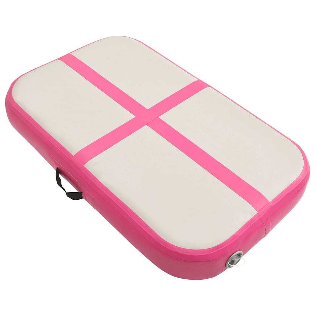 Rózsaszín PVC felfújható tornamatrac pumpával 60 x 100 x 20 cm 2