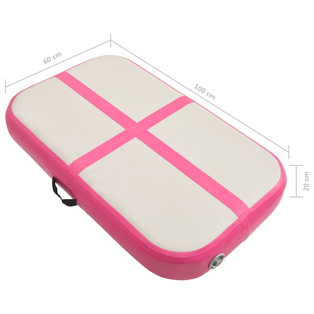 Rózsaszín PVC felfújható tornamatrac pumpával 60 x 100 x 20 cm 16