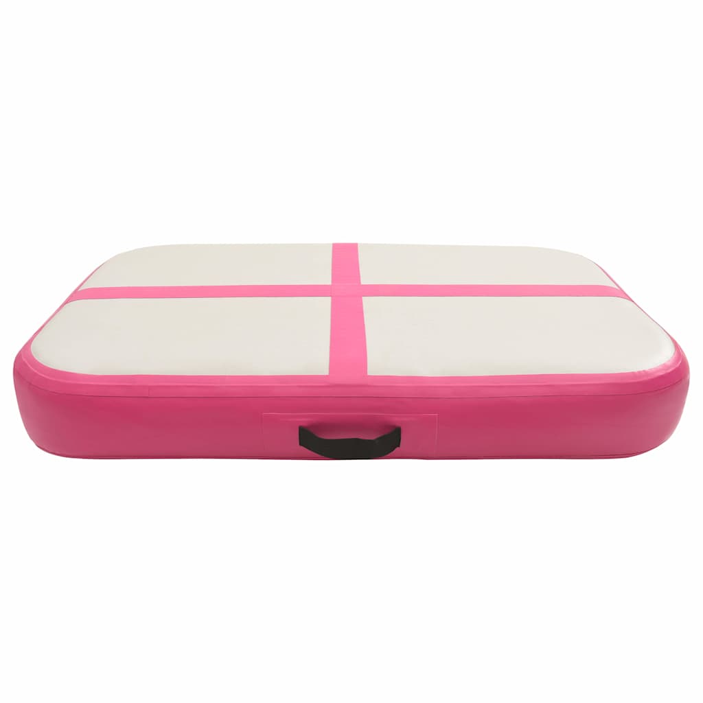Rózsaszín PVC felfújható tornamatrac pumpával 60 x 100 x 20 cm 3