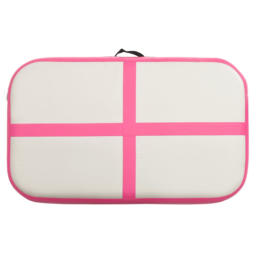 Rózsaszín PVC felfújható tornamatrac pumpával 60 x 100 x 20 cm 4