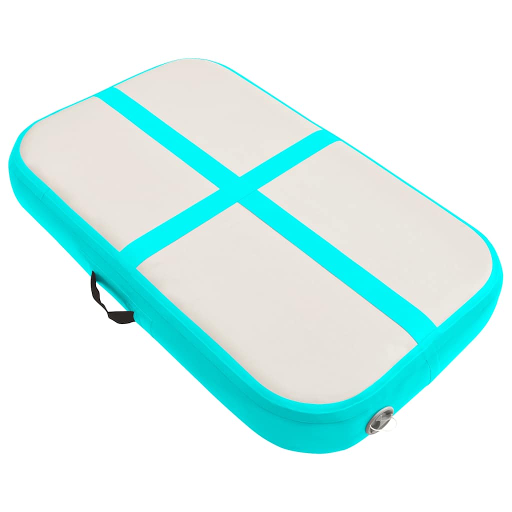 Zöld PVC felfújható tornamatrac pumpával 60 x 100 x 20 cm 2