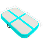 Zöld PVC felfújható tornamatrac pumpával 60 x 100 x 20 cm 16