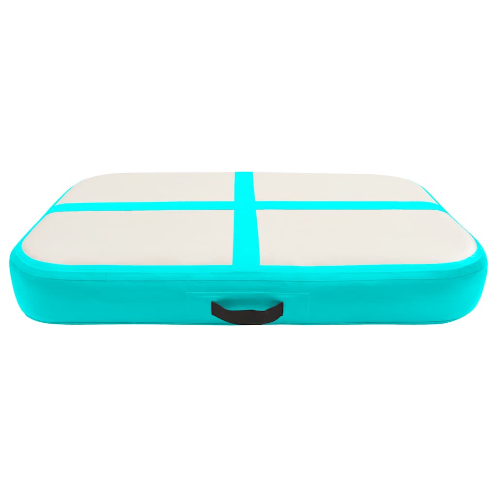 Zöld PVC felfújható tornamatrac pumpával 60 x 100 x 20 cm 3