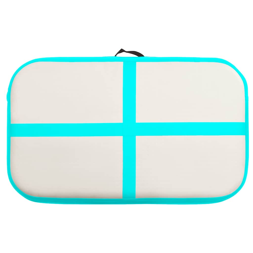 Zöld PVC felfújható tornamatrac pumpával 60 x 100 x 20 cm 4