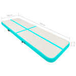 Zöld PVC felfújható tornamatrac pumpával 300 x 100 x 15 cm 16