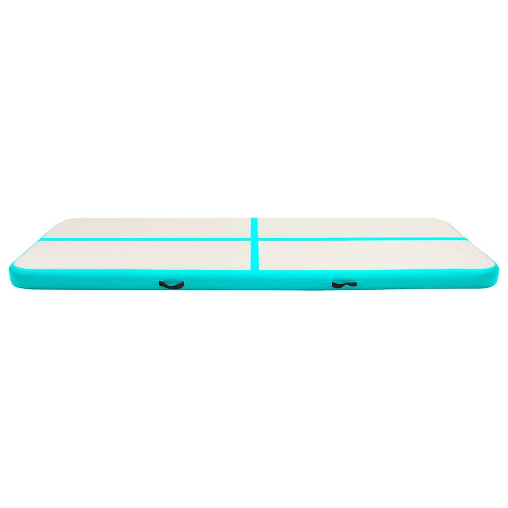 Zöld PVC felfújható tornamatrac pumpával 300 x 100 x 15 cm 3