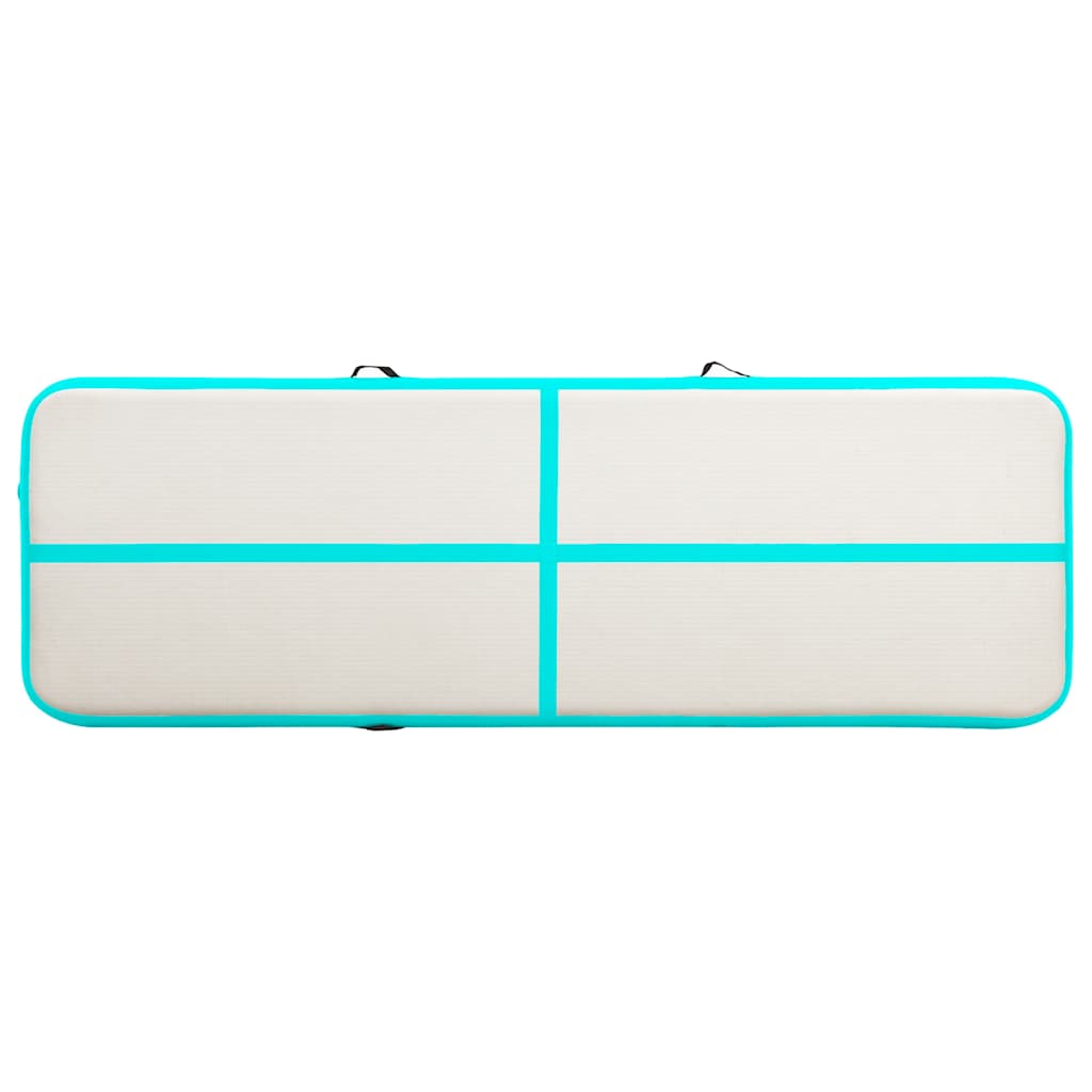 Zöld PVC felfújható tornamatrac pumpával 300 x 100 x 15 cm 4