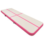 Rózsaszín PVC felfújható tornamatrac pumpával 500 x 100 x 15 cm 2