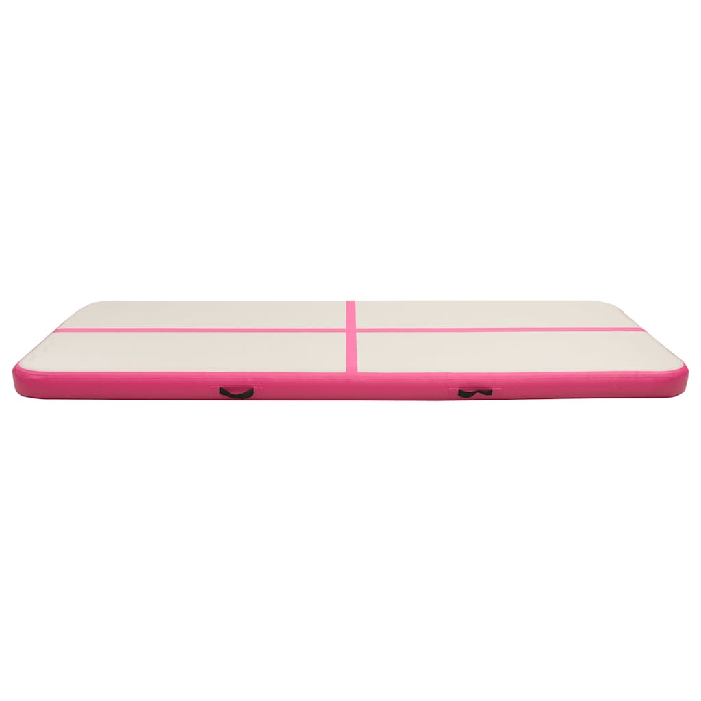 Rózsaszín PVC felfújható tornamatrac pumpával 500 x 100 x 15 cm 3