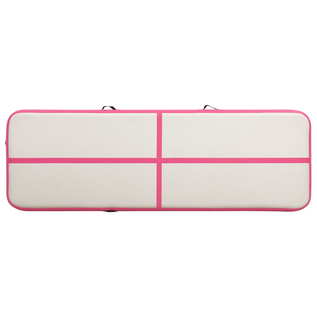 Rózsaszín PVC felfújható tornamatrac pumpával 500 x 100 x 15 cm 4