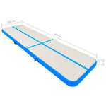 Kék PVC felfújható tornamatrac pumpával 800 x 100 x 15 cm 16