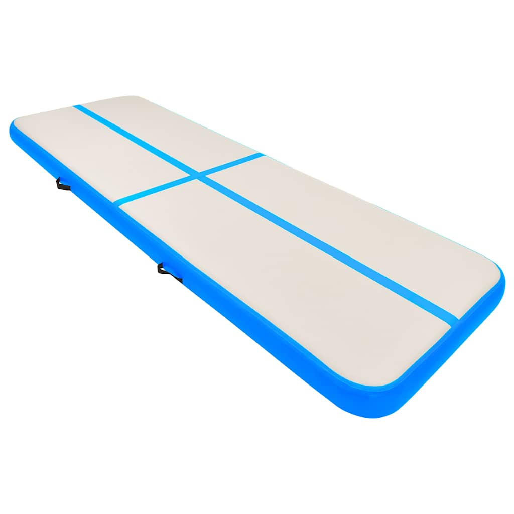 Kék PVC felfújható tornamatrac pumpával 500 x 100 x 20 cm 2