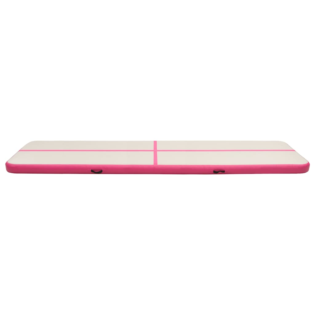 Rózsaszín PVC felfújható tornamatrac pumpával 600 x 100 x 20 cm 3