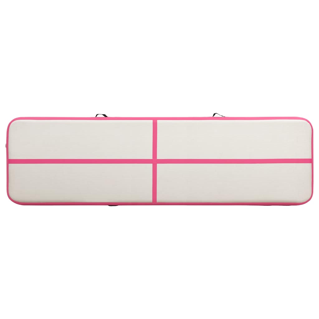 Rózsaszín PVC felfújható tornamatrac pumpával 600 x 100 x 20 cm 4