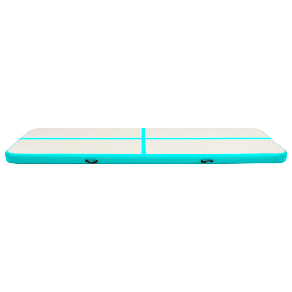 Zöld PVC felfújható tornamatrac pumpával 600 x 100 x 20 cm 3
