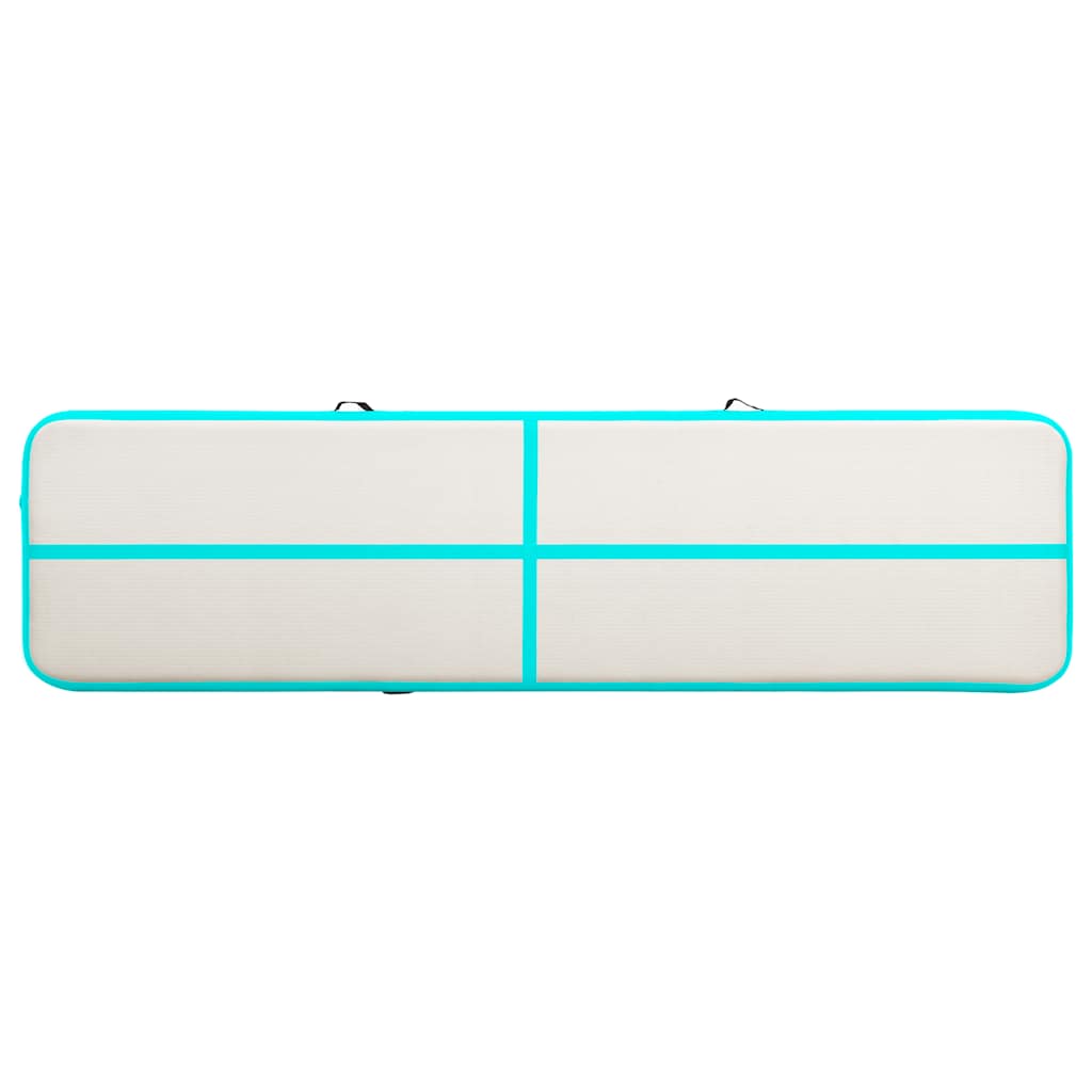 Zöld PVC felfújható tornamatrac pumpával 600 x 100 x 20 cm 4