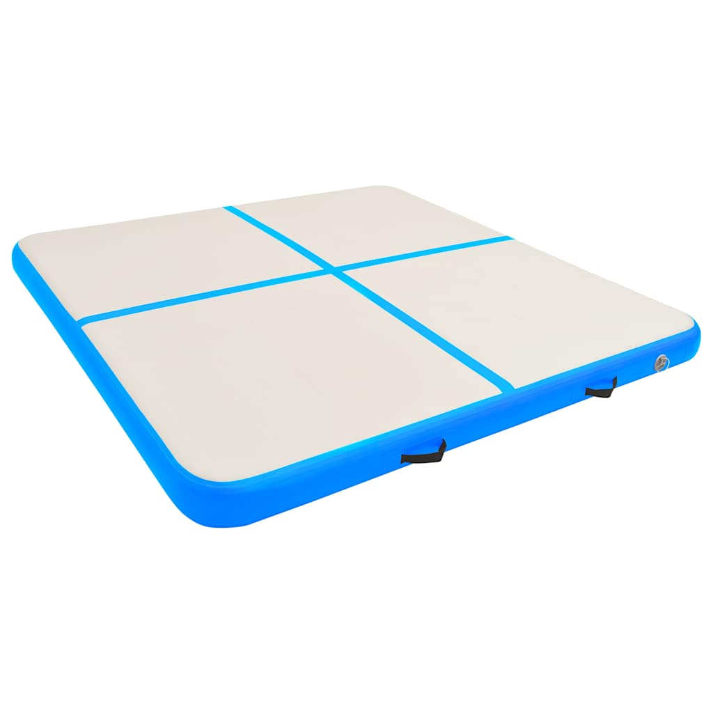 Kék PVC felfújható tornamatrac pumpával 200 x 200 x 10 cm 2
