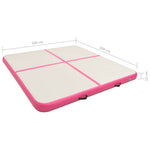 Rózsaszín PVC felfújható tornamatrac pumpával 200 x 200 x 15 cm 17